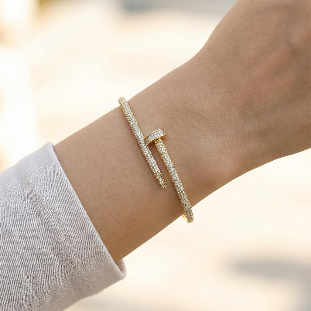 Pave Nail Bangle for Women