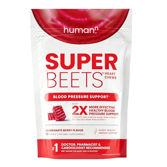 Humann SuperBeets Heart Chews: Blood Pressure & Energy Support Gummies - 60ct